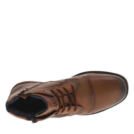 Bottines en cuir cognac pourvues de lacets ronds avec semelle à talon plat - Image 10