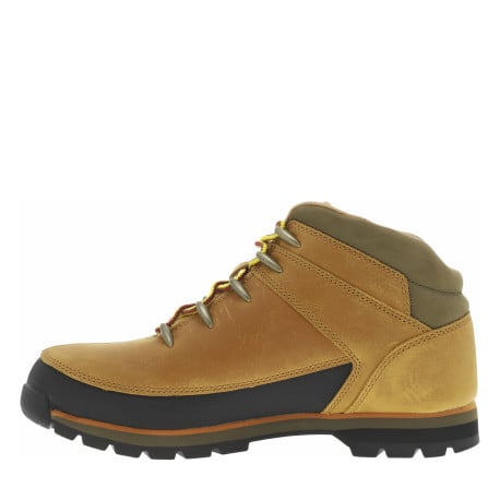 Bottines en cuir marron à talon décroché bas avec lacets ronds et logos en métal - Image 2