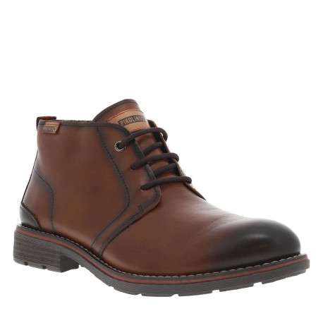 Bottines en cuir brunes à talon décroché bas avec des lacets ronds - Image 9