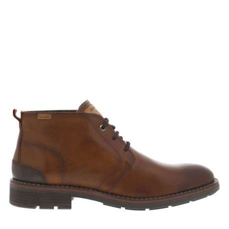 Bottines en cuir brunes à talon décroché bas avec des lacets ronds - Image 2