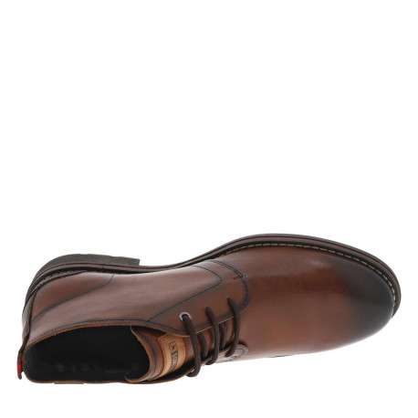 Bottines en cuir brunes à talon décroché bas avec des lacets ronds - Image 10