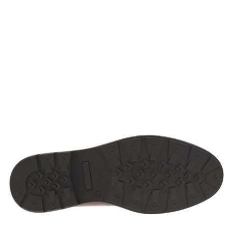 Bottines en cuir brunes à talon décroché bas avec des lacets ronds - Image 11