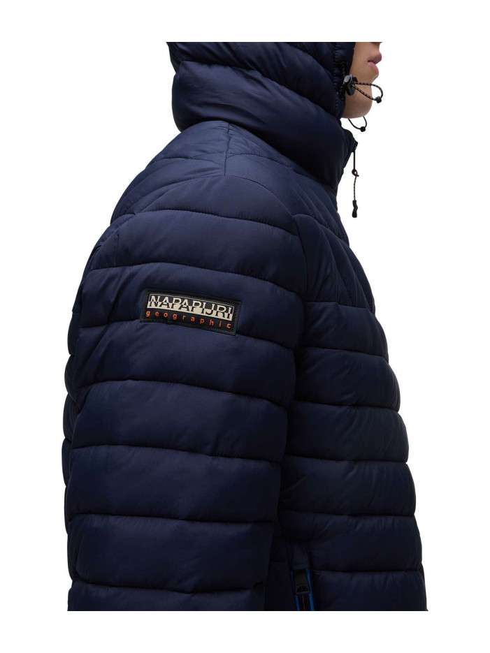 Doudoune Matelassée Napapijri Bleu Marine - Taille S, 20% Plume De Canard, Occasion