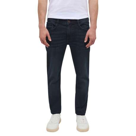 Jean Oregon en coton mélangé indigo avec une coupe slim et patch - Image 4