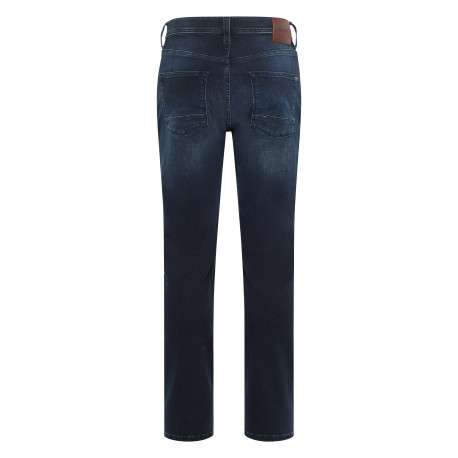 Jean Vegas en coton indigo slim avec patch de la marque à l'arrière - Image 2