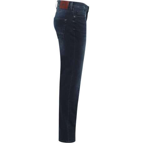 Jean Vegas en coton indigo slim avec patch de la marque à l'arrière - Image 3