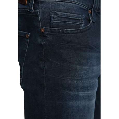 Jean Vegas en coton indigo slim avec patch de la marque à l'arrière - Image 4