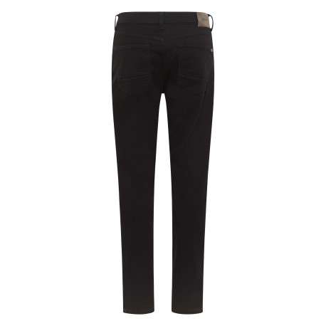 Jean Vegas en coton noir avec une coupe slim, cinq poches et marque métallique - Image 2