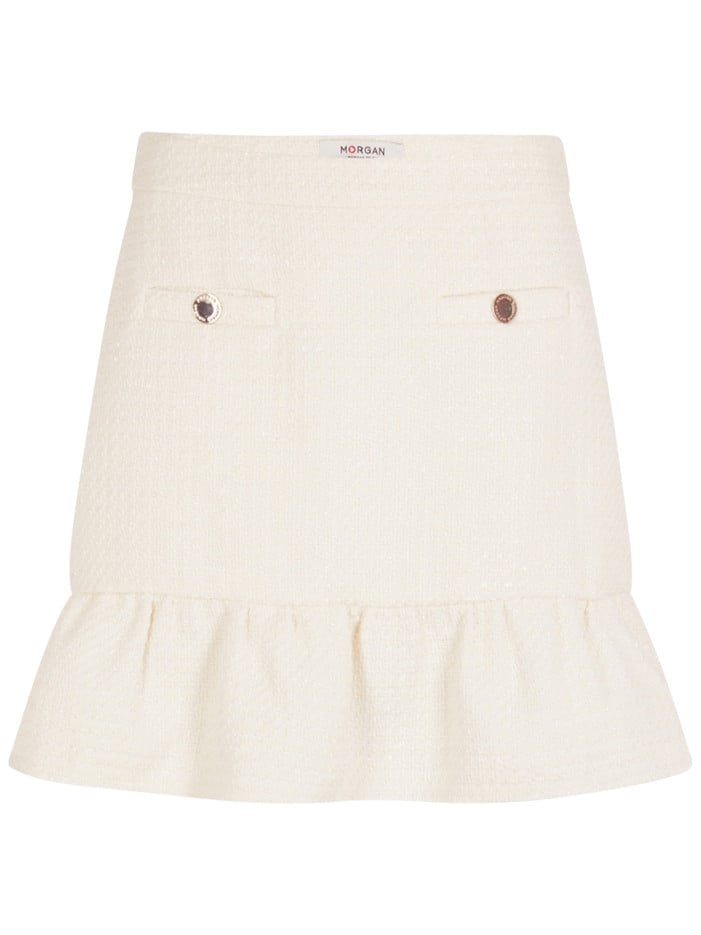 Jupe courte écrue unie...