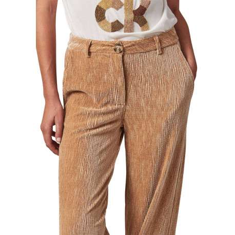 Chino beige en velours côtelé avec une coupe bootcut et 4 poches - Image 3