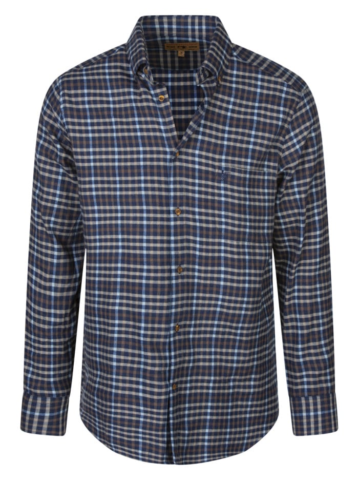 Chemise en coton marine à...