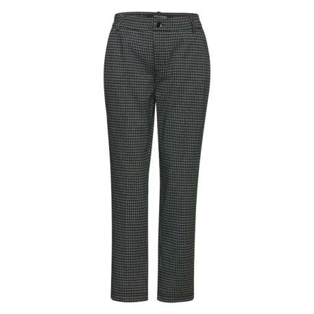 Chino vert à motif pied de poule avec une coupe slim et passants pour ceinture