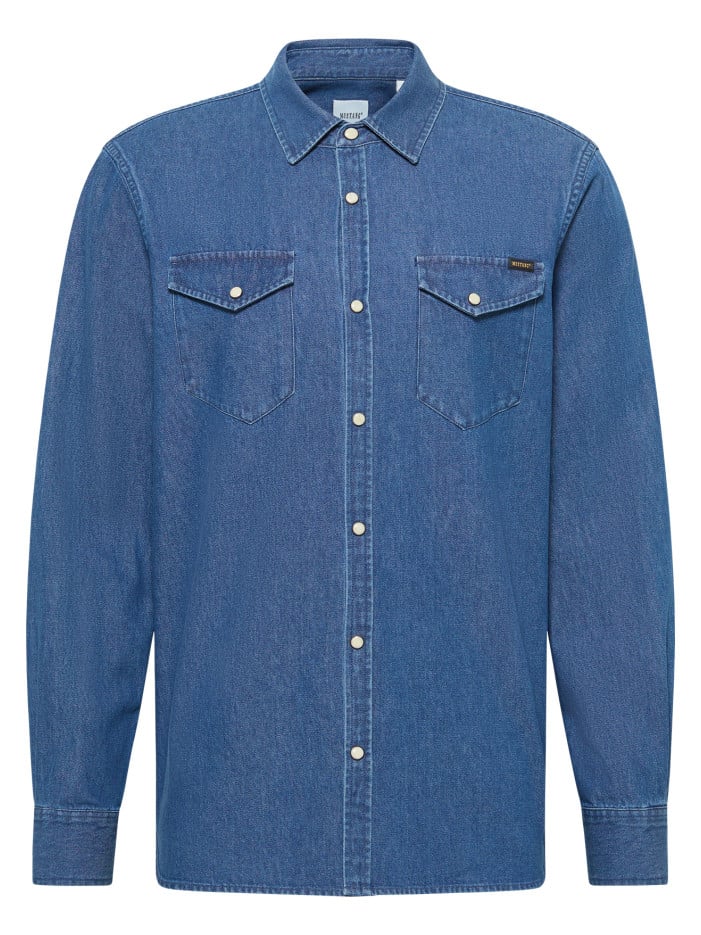 Chemise en coton indigo...