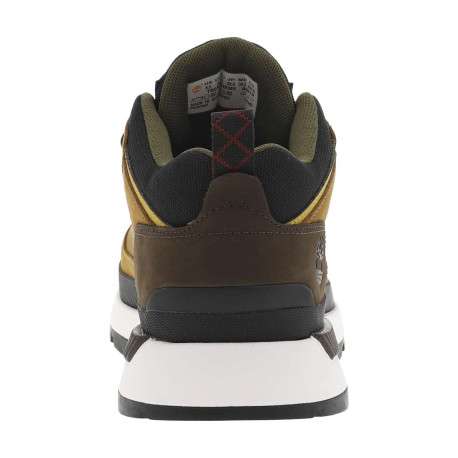 Sneakers en cuir brunes à talon plat avec des lacets ronds avec logo embossé - Image 12