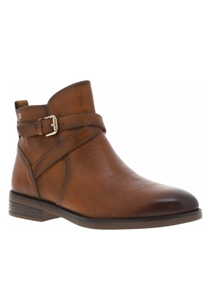 Boots en cuir brandy à...