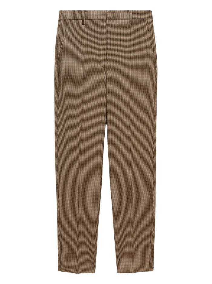 Chino marron motif pied de...