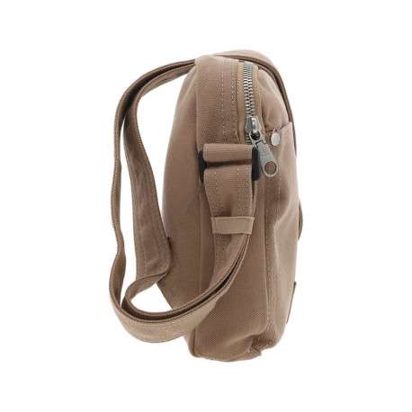 Sacoche beige unie avec poche plaquée et poche principale zippée - Image 2