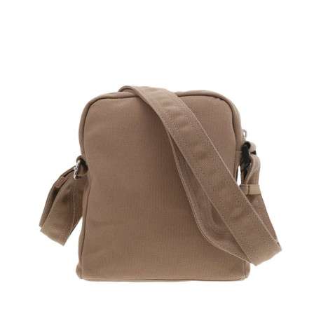 Sacoche beige unie avec poche plaquée et poche principale zippée - Image 3