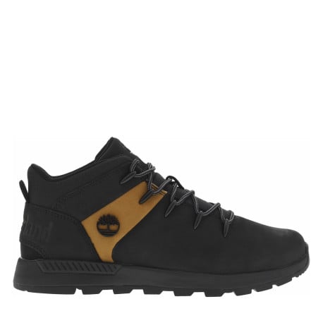 Bottines en cuir nubuck noires à talon plat et à lacets ronds avec logo en métal