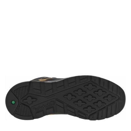 Bottines en cuir nubuck noires à talon plat et à lacets ronds avec logo en métal - Image 5