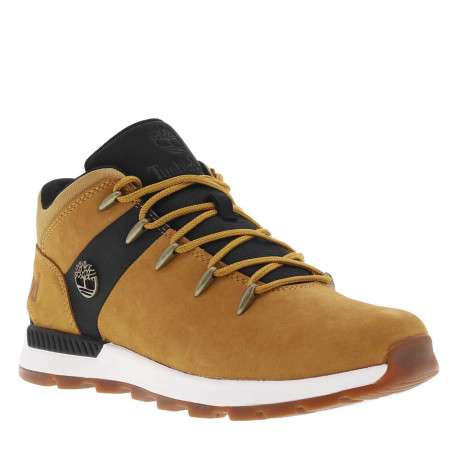 Bottines en cuir nubuck miel à talon plat et à lacets ronds tressés - Image 3