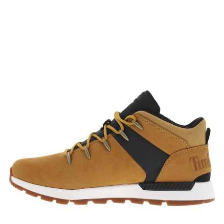 Bottines en cuir nubuck miel à talon plat et à lacets ronds tressés