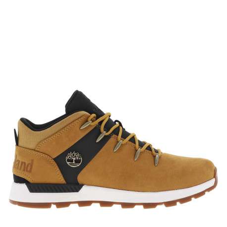 Bottines en cuir nubuck miel à talon plat et à lacets ronds tressés - Image 2
