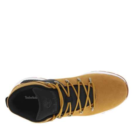 Bottines en cuir nubuck miel à talon plat et à lacets ronds tressés - Image 4