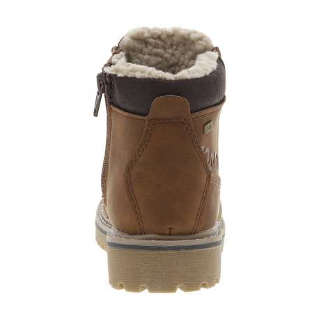 Boots camel à talon décroché bas pourvues de lacets ronds - Image 12
