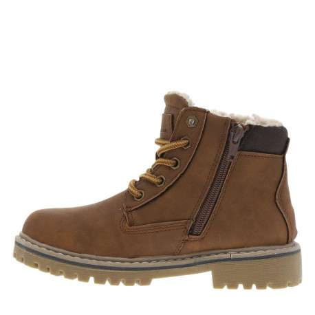 Boots camel à talon décroché bas pourvues de lacets ronds - Image 8