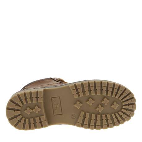 Boots camel à talon décroché bas pourvues de lacets ronds - Image 11