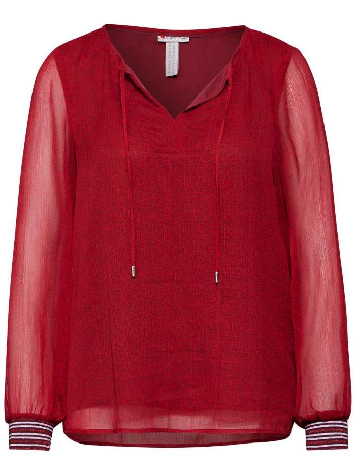 Blouse rouge unie droite et...