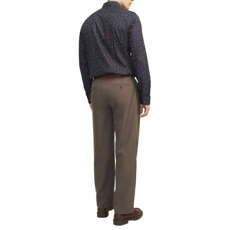 Chemise en coton marine liberty à coupe droite et col français - Image 2