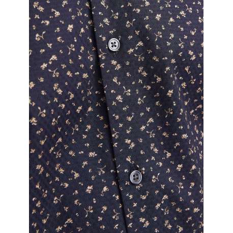 Chemise en coton marine liberty à coupe droite et col français - Image 3