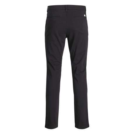 Chino Marco Dave en coton noir uni avec une coupe slim avec multiples poches - Image 2