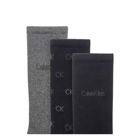 Lot de 3 paires de chaussettes hautes noires unies avec marque sur le haut - Image 2