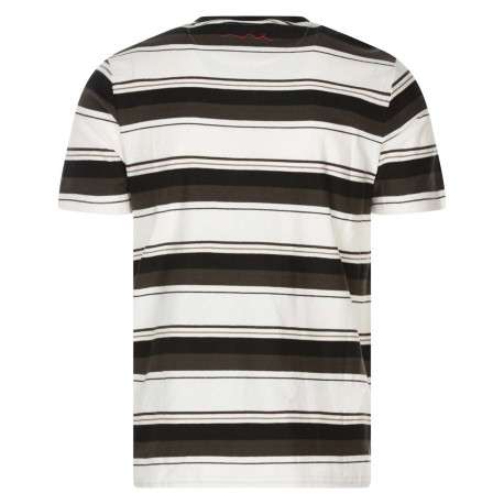 T-shirt en coton noir uni avec une coupe droite et des rayures à l'horizontal - Image 2