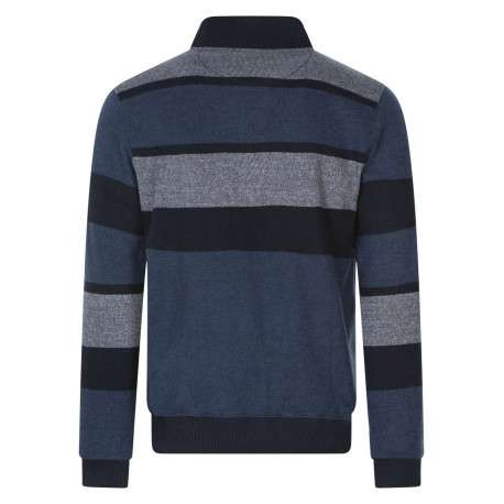 Sweat bicolore avec un col montant et zippé et des rayures larges - Image 2