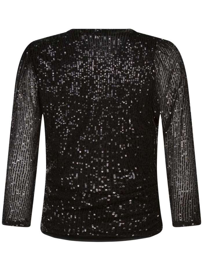 Top Manches 3/4 Noir Et Rose Edc By Esprit - Taille S - Occasion Très Bon état