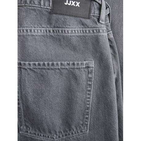 Jean en coton mélangé gris uni bootcut avec lien à la taille et poches plaquées - Image 3