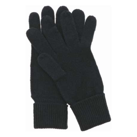 Paire de gants en laine noirs en maille fine avec logos chromés - Image 2