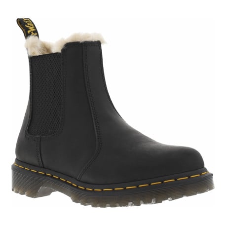 Boots en cuir noires mat à talon plat et à soufflets élastiqués noirs