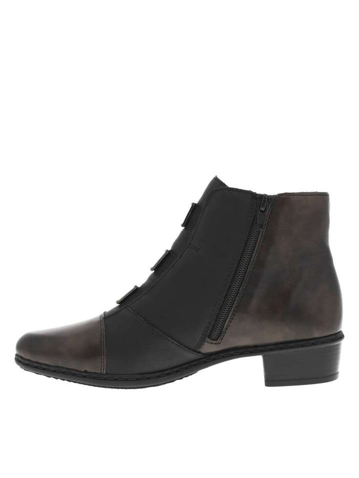 Boots noires et bronze à...