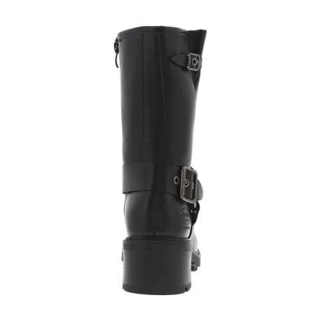 Boots noires à talon décroché moyen et à zip avec brides et boucles à ardillon - Image 6