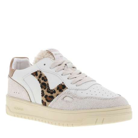 Baskets tennis à motif léopard avec semelle écue, lacets et talon plats - Image 3