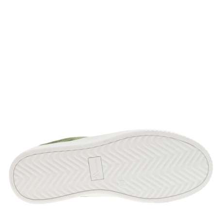 Tennis vertes en velours plates avec des lacets plats blancs et paillettes - Image 5