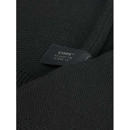 Cardigan en coton mélangé noir à coupe droite et à col montant et zippé - Image 3