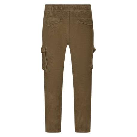 Pantalon en coton tabac uni avec une taille élastiquée et une coupe droite - Image 2