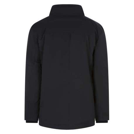 Parka noire unie à coupe droite avec col montant et multiples poches zippées - Image 2