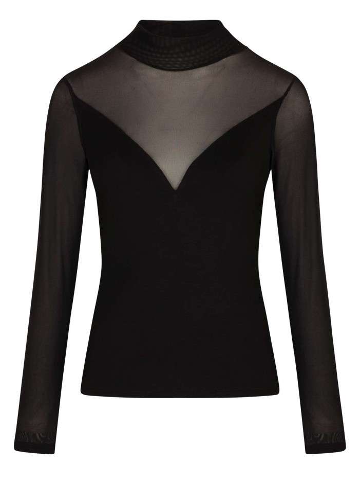 T-shirt noir uni avec une...